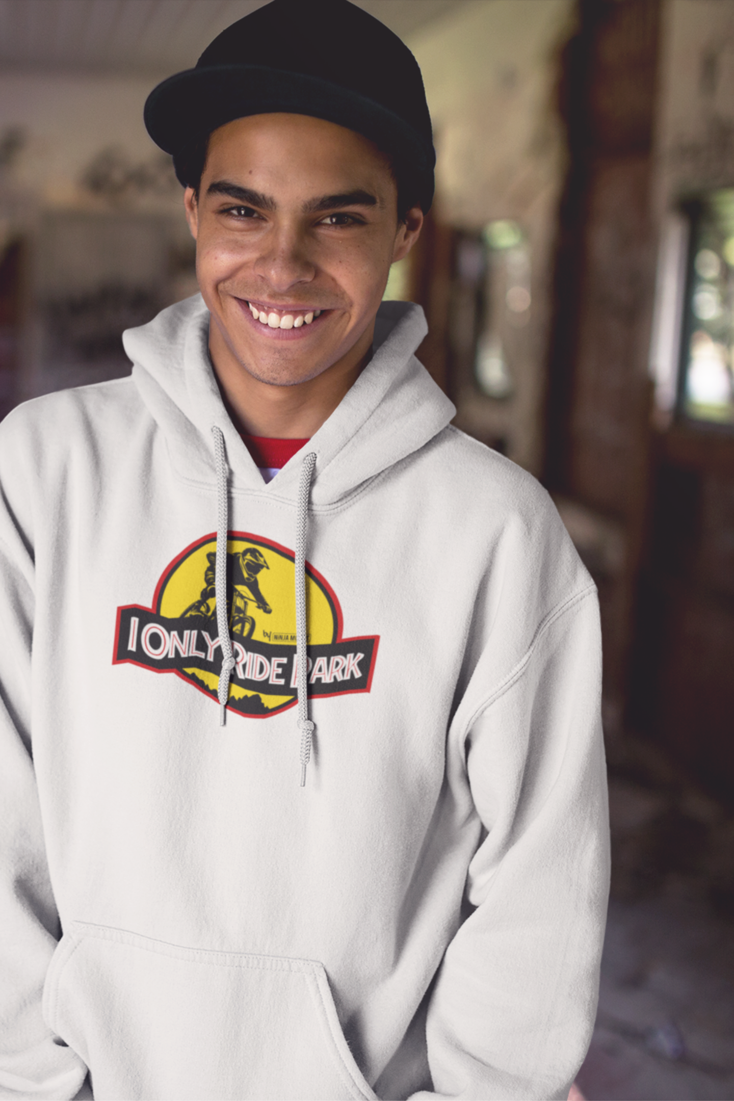 I ONLY RIDE PARK - Organic Hoodie - WHITE