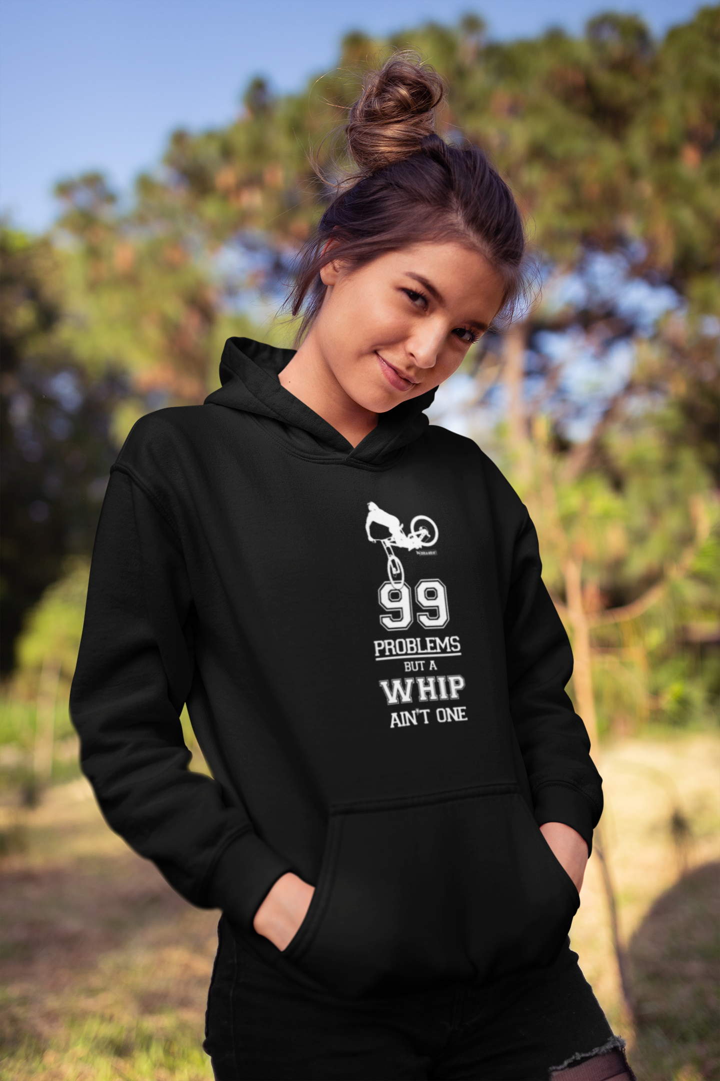99 Problems but a Whip ain't One - Organic Hoodie - BLACK