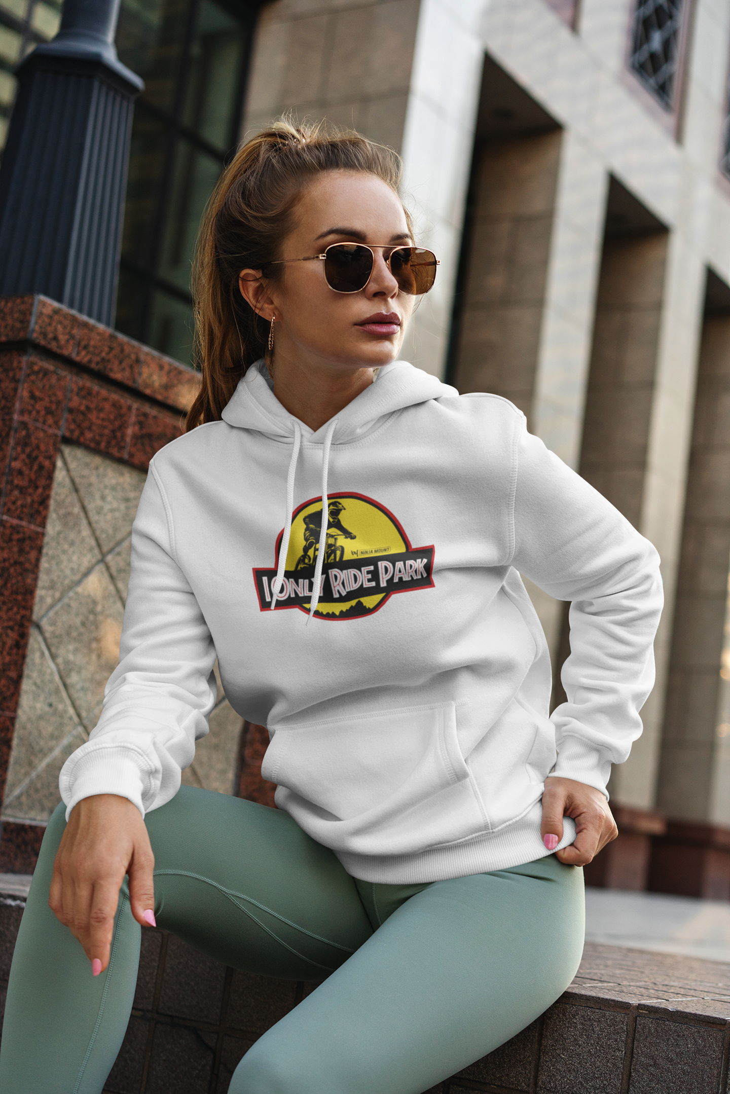 I ONLY RIDE PARK - Organic Hoodie - WHITE
