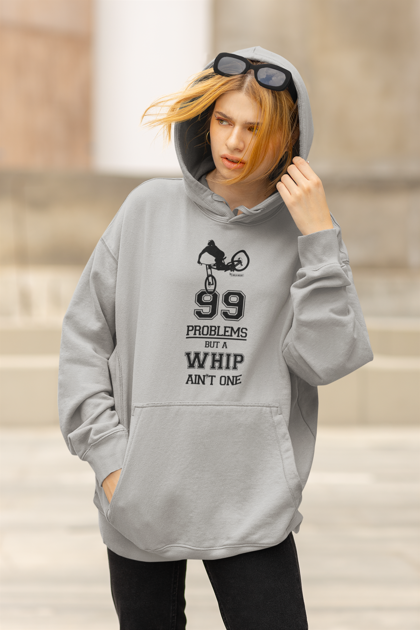 99 Problems but a Whip ain't One - Organic Hoodie - HEATHER GREY