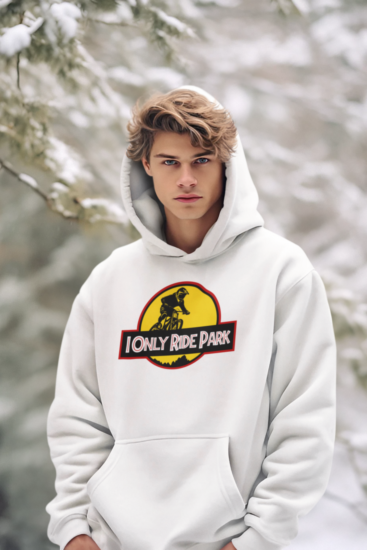 I ONLY RIDE PARK - Organic Hoodie - WHITE