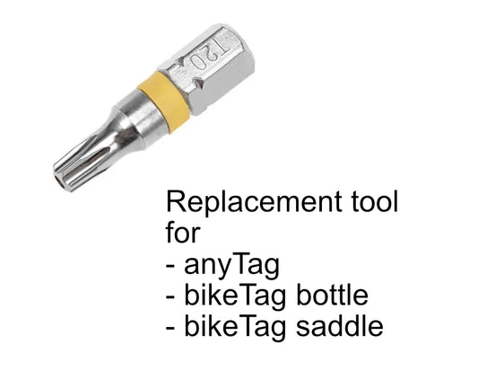 Safety Bit Replacement Tool for anyTag, bikeTag saddle or bikeTag bottle