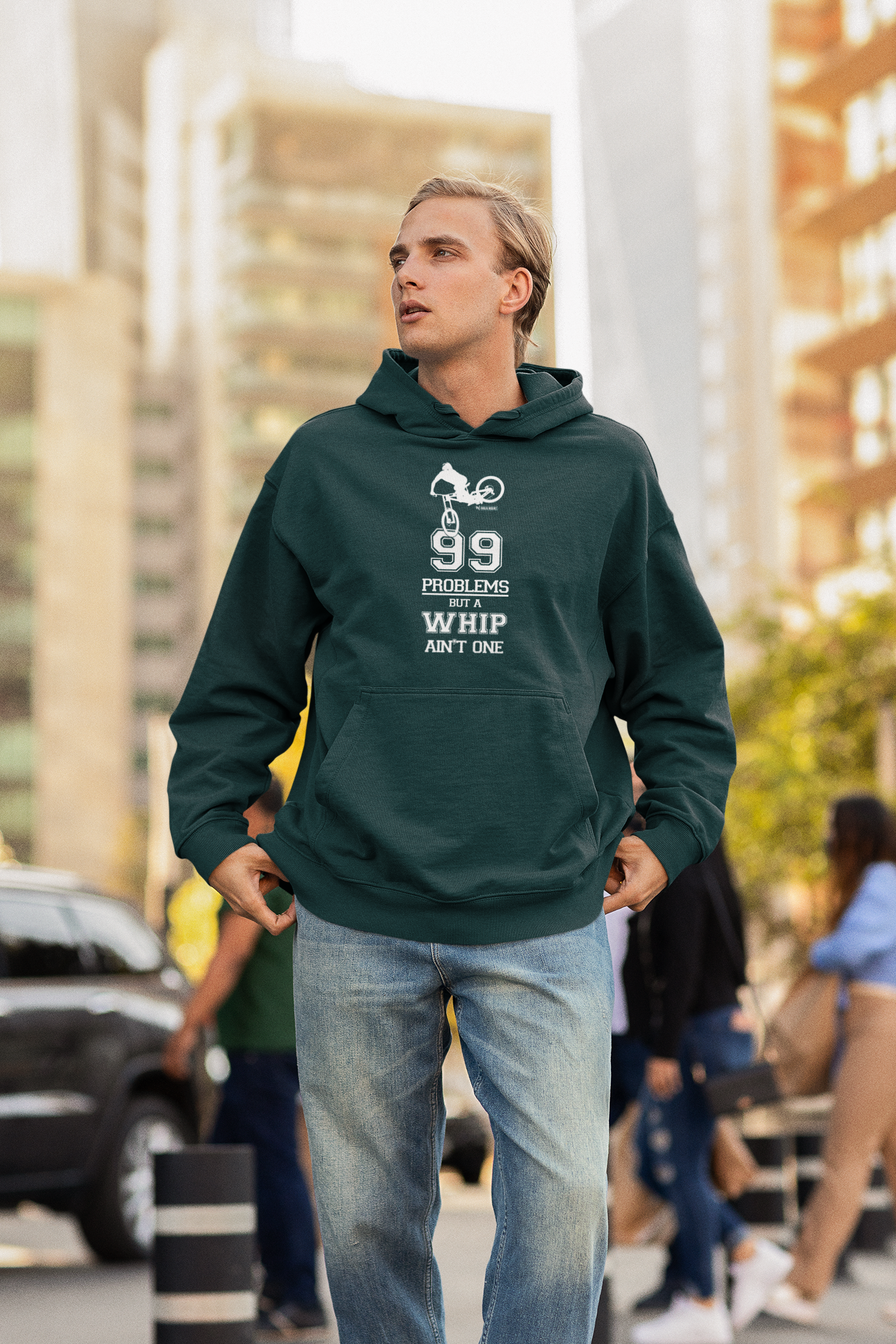99 Problems but a Whip ain't One - Organic Hoodie - GLAZED GREEN